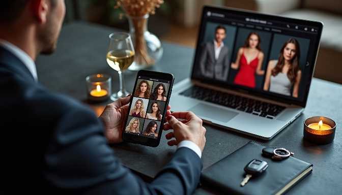 Man on a video call with multiple women, laptop open